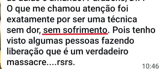 Depoimento sobre técnica sem dor do Método LMS