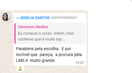 Depoimento de Josélia Santos sobre o Método LMS
