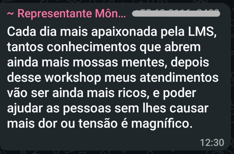 Depoimento da Representante Mônica sobre o workshop